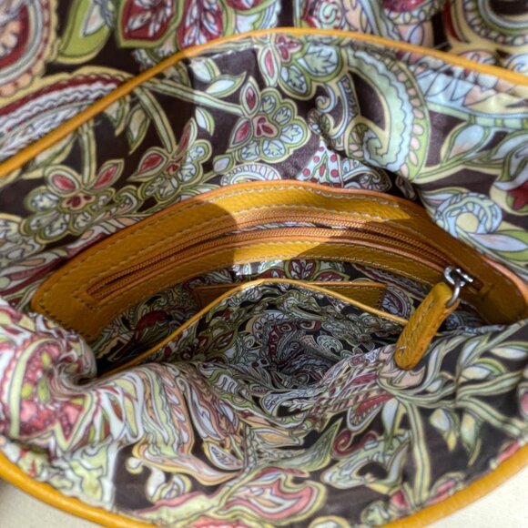 Tignanello Women’s Yellow Leather With Front Zip Pocket Crossbody Bag - Picture 8 of 13